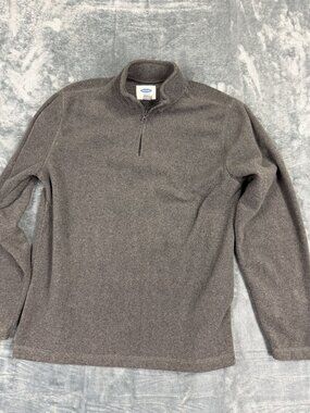 Old Navy Gray 1/4 Zip Fleece Pullover Sweater Mens Large